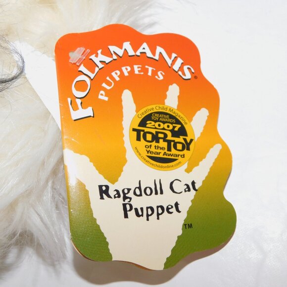 Folkmanis Ragdoll Cat Hand Puppet Brown White Kitty New w Tag - Picture 4 of 10